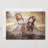 ハッピンモダングホリデー写真クリスマスグリーティング シーズンカード (正面)