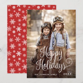 ハッピンモダングホリデー写真クリスマスグリーティング シーズンカード