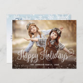 ハッピンモダングホリデー写真クリスマスグリーティング ポストカード (正面/裏面)