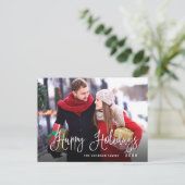 ハッピンモダングホリデー写真クリスマスグリーティング ポストカード (スタンド正面)