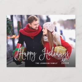 ハッピンモダングホリデー写真クリスマスグリーティング ポストカード