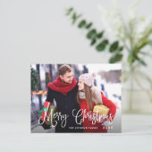 ハッピンモダングホリデー写真クリスマスグリーティング ポストカード (スタンド正面)