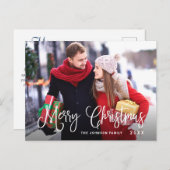 ハッピンモダングホリデー写真クリスマスグリーティング ポストカード (正面/裏面)