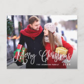 ハッピンモダングホリデー写真クリスマスグリーティング ポストカード (正面)