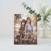 ハッピンモダングホリデー写真クリスマスグリーティング ポストカード (スタンド正面)