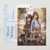 ハッピンモダングホリデー写真クリスマスグリーティング ポストカード (正面/裏面)