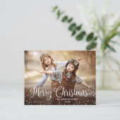 ハッピンモダングホリデー写真クリスマスグリーティング ポストカード (スタンド正面)