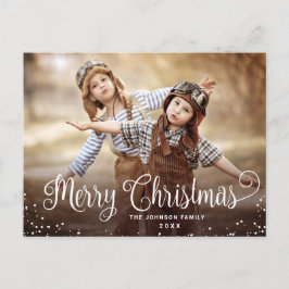 ハッピンモダングホリデー写真クリスマスグリーティング ポストカード