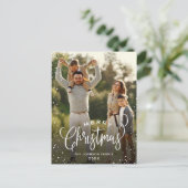 ハッピンモダングホリデー写真クリスマスグリーティング ポストカード (スタンド正面)