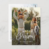 ハッピンモダングホリデー写真クリスマスグリーティング ポストカード (正面/裏面)