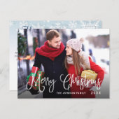 ハッピンモダングホリデー写真クリスマスグリーティング ポストカード (正面/裏面)