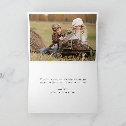 ハッピンモダングホリデー2フォトクリスマスカード シーズンカード (内部)