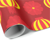 ハッピン中国のグニューイヤーイエローランタンフローラ赤 ラッピングペーパー (ロールコーナー)