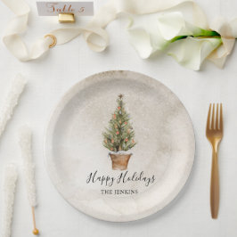 ハッピン素朴グホリデーズクリスマスツリー ペーパープレート