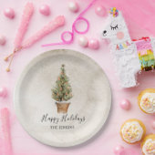 ハッピン素朴グホリデーズクリスマスツリー ペーパープレート (パーティー)