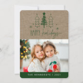 ハッピン素朴グホリデーズフォトプレイドクリスマスカード シーズンカード (正面)