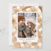 ハッピン素朴グホリデーズプレイドフォトカード 招待状 (正面)