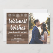 ハッピン結婚したグホリデーズメリークリスマスフォト シーズンカード (正面)