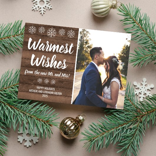 ハッピン結婚したグホリデーズメリークリスマスフォト シーズンカード