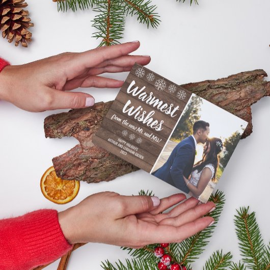 ハッピン結婚したグホリデーズメリークリスマスフォト シーズンカード