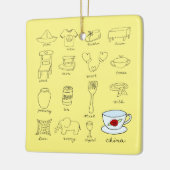 ハッピン結婚グ20周年記念パーソナライズされた名 セラミックオーナメント (左)