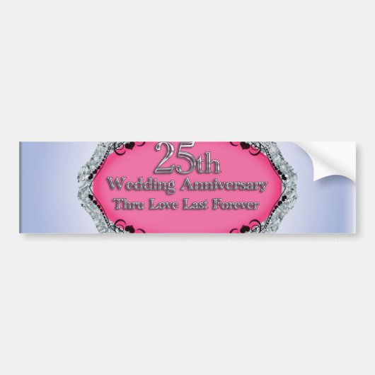 ハッピン結婚グ25周年記念グリーティングカード バンパーステッカー (正面)