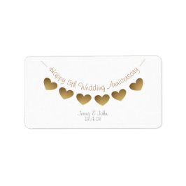 ハッピン結婚グ5周年記念、木材ハート ラベル