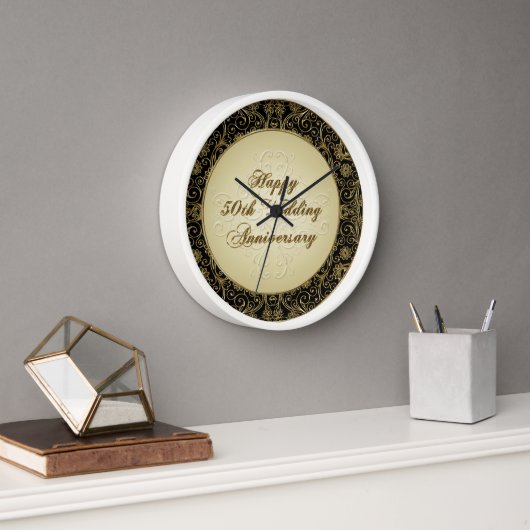 ハッピン結婚グ50周年時計 壁時計 (オフィス)