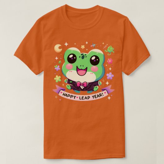 ハッピーうるう年カエル1 Tシャツ (デザイン正面)