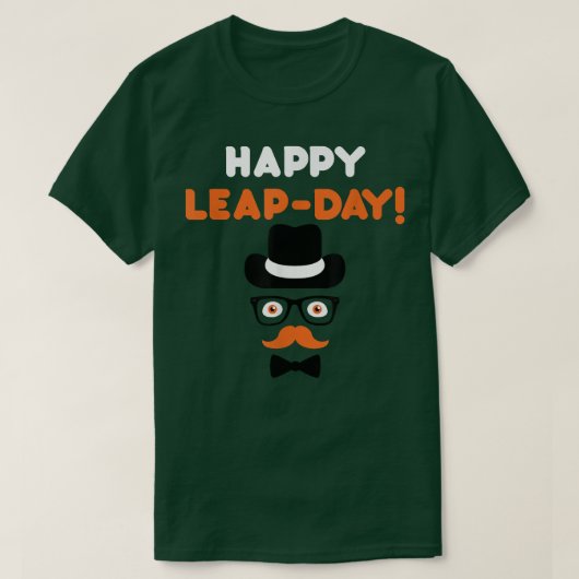 ハッピーうるう日2016年2月29日おもしろい Tシャツ (デザイン正面)