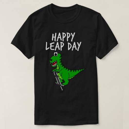 ハッピーうるう日TRex恐竜29 2024年2月 Tシャツ (デザイン正面)