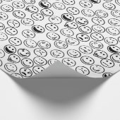 ハッピーおもしろいかわいいユーモアおもしろい顔誕生日 ラッピングペーパー (角)