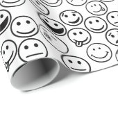 ハッピーおもしろいかわいいユーモアおもしろい顔誕生日 ラッピングペーパー (ロールコーナー)