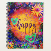 ハッピーおもしろいカラーハート花感動的 プランナー手帳 (正面)