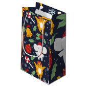 ハッピーおもしろいクリスマスパターン スモールペーパーバッグ (裏面アングル)