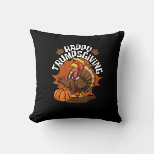 ハッピーおもしろいトランプシフィングThanksgiving Trumpkin Usa クッション