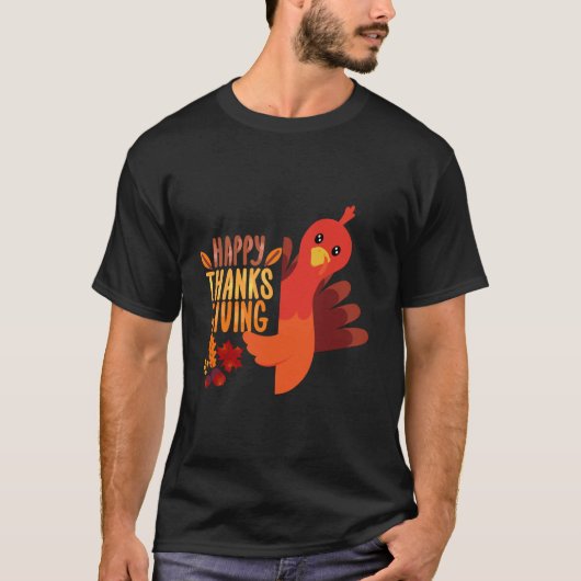 ハッピーおもしろい感謝祭秋感謝祭おもしろいF Tシャツ (正面)