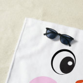 ハッピーおもしろい顔雪だるまクリスマスビーチタオル ビーチタオル (インサイチュ)