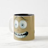 ハッピーおもしろい顔 ツートーンマグカップ (正面左)
