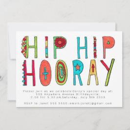 ハッピーお尻お尻ホレイバースデーパーティー招待状 招待状