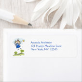 ハッピーお洒落エンジェルフェアリー外飛んでいる部 ラベル (インサイチュ)