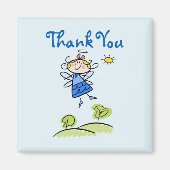 ハッピーお洒落エンジェル飛んでいるフェアリーありがとう マグネット (正面)