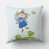 ハッピーお洒落エンジェル飛んでいるフェアリー クッション (裏面)