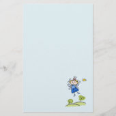 ハッピーお洒落エンジェル飛んでいるフェアリー 便箋 (正面)