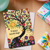 ハッピーお洒落カラフルおもしろい誕生日カード カード