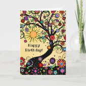 ハッピーお洒落カラフルおもしろい誕生日カード カード (正面)