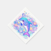 ハッピーお洒落ドルフィンベビーシャワー スタンダードカクテルナプキン (角)