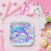 ハッピーお洒落ドルフィンベビーシャワー ペーパープレート (パーティー)