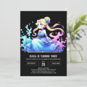 ハッピーお洒落プリンセス誕生日 招待状 (スタンド正面)