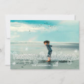 ハッピーお洒落ホリデーズスノーフレークスフォトカード シーズンカード (正面)